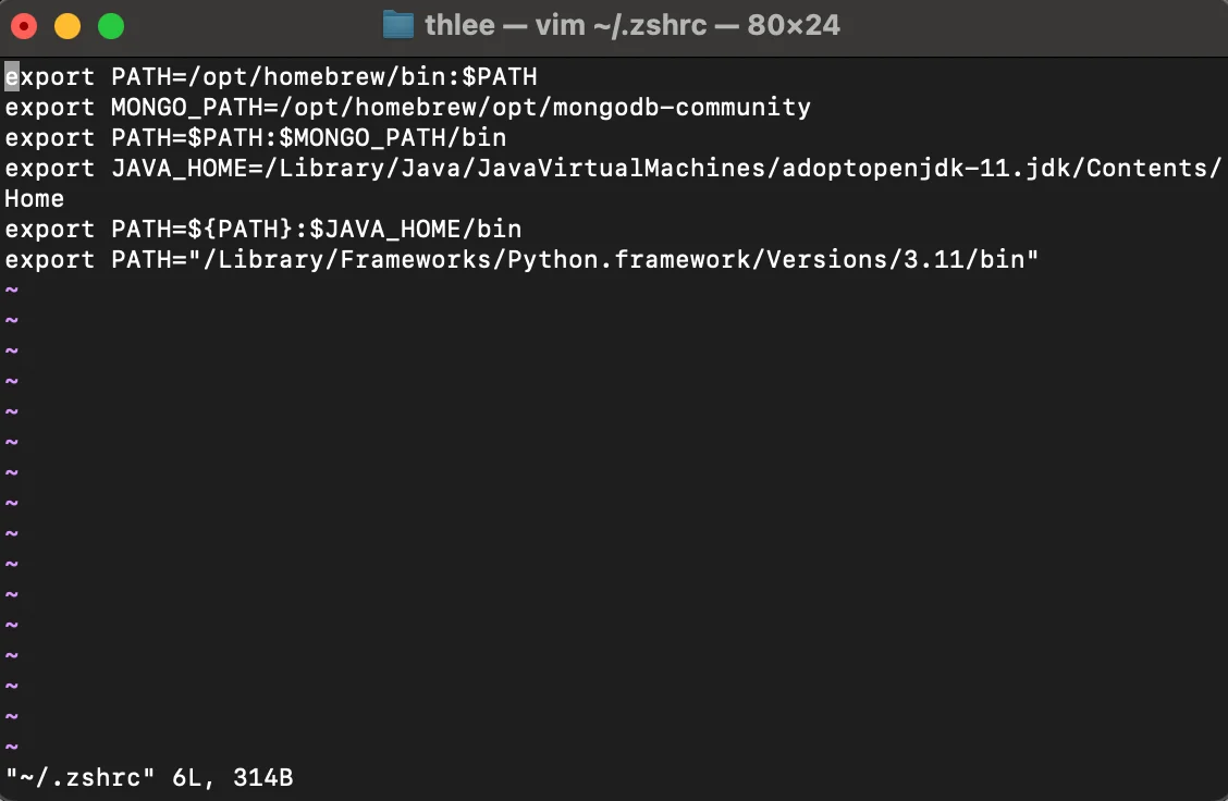 Setting the Python path with export PATH in .zshrc