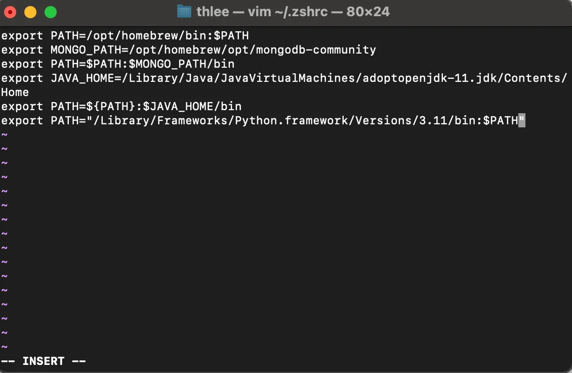 .zshrc finally set in the new-path:$PATH form